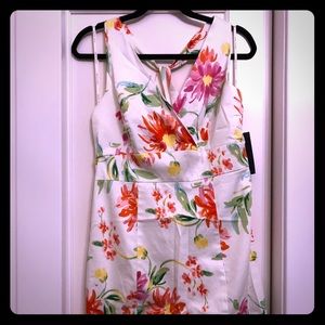 NWT Tommy Hilfiger white floral x-back dress, 10